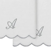 Linum Home Textiles Adornia Scallop Personalized -pc. Quick Dry Bath Towel Set