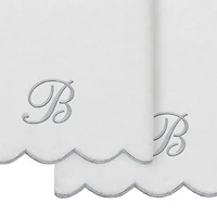 Linum Home Textiles Adornia Gray Scallop Personalized 2-pc. Quick Dry Bath Towel Set