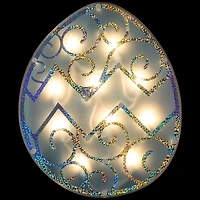 Northlight 12" Blue Lighted Egg Window Easter Window Decor