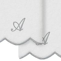 Linum Home Textiles Adornia Scallop Personalized 2-pc. Fingertip Towel