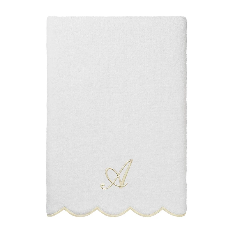 Linum Home Textiles Adornia Beige Scallop Personalized 3-pc. Quick Dry Bath Towel Set