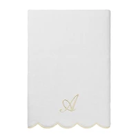 Linum Home Textiles Adornia Beige Scallop Personalized 3-pc. Quick Dry Bath Towel Set