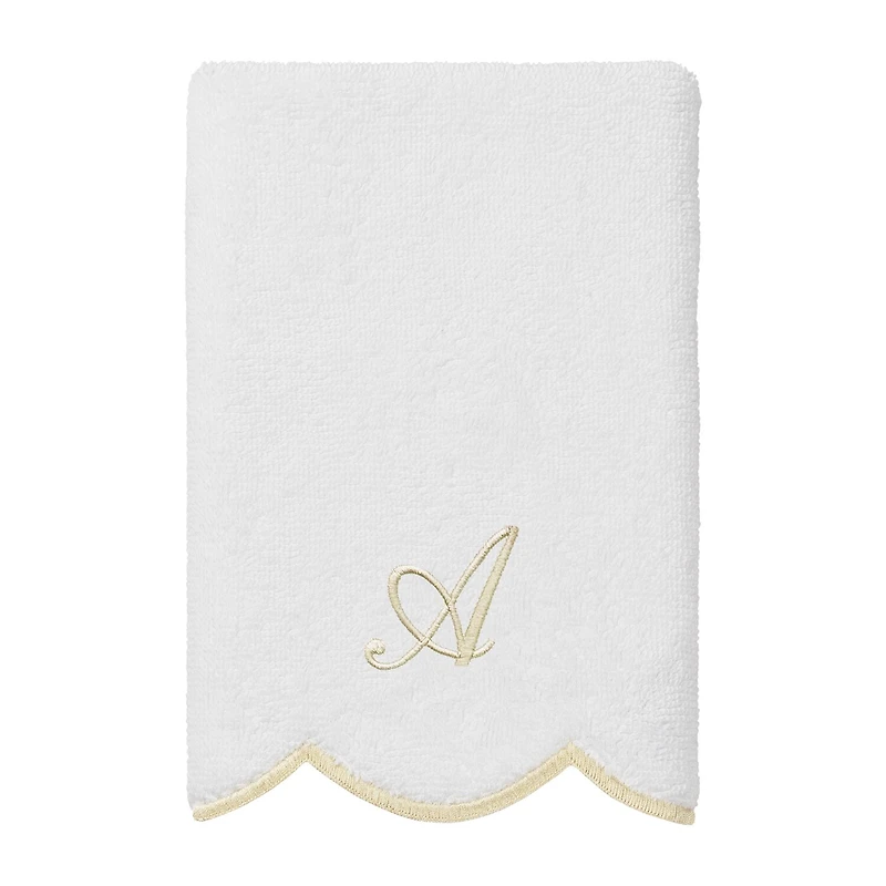 Linum Home Textiles Adornia Beige Scallop Personalized 3-pc. Quick Dry Bath Towel Set