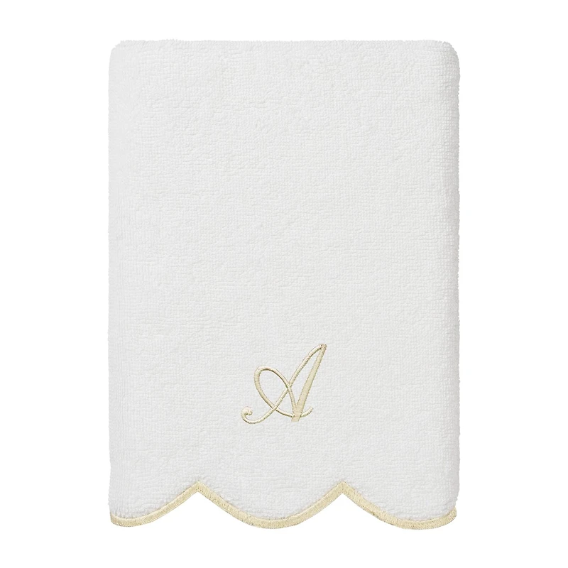 Linum Home Textiles Adornia Beige Scallop Personalized 3-pc. Quick Dry Bath Towel Set