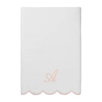 Linum Home Textiles Adornia Pink Scallop Personalized 3-pc. Quick Dry Bath Towel Set