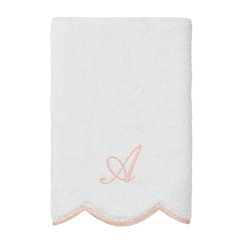 Linum Home Textiles Adornia Pink Scallop Personalized 3-pc. Quick Dry Bath Towel Set
