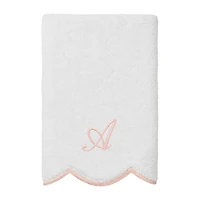Linum Home Textiles Adornia Pink Scallop Personalized 3-pc. Quick Dry Bath Towel Set