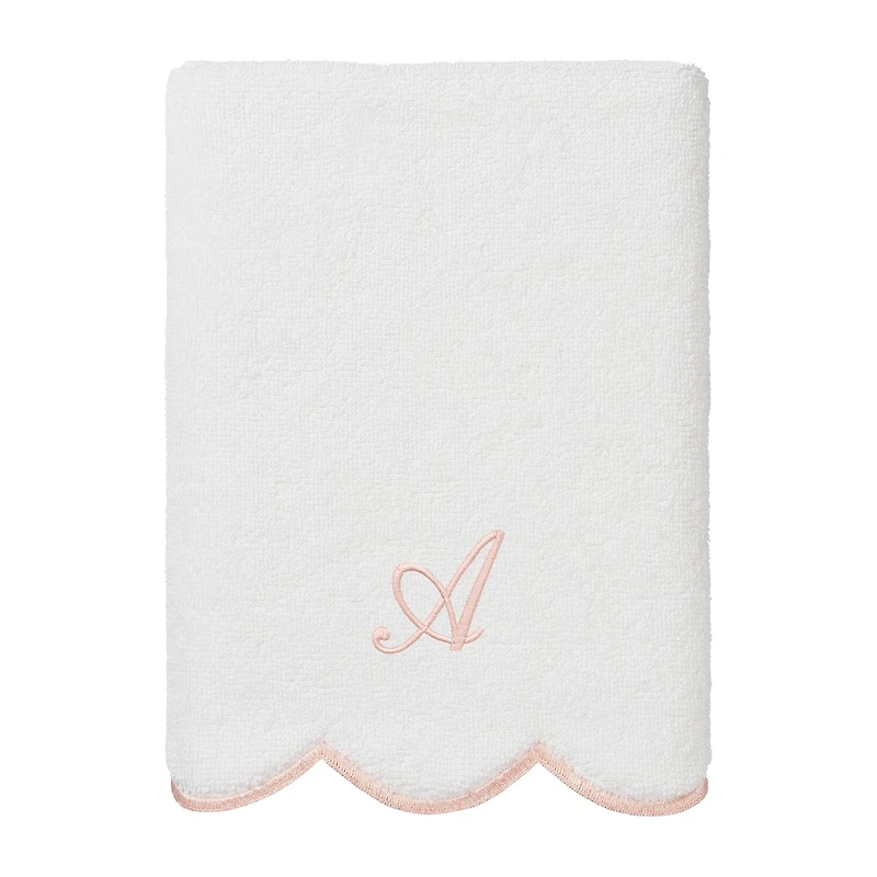Linum Home Textiles Adornia Pink Scallop Personalized 3-pc. Quick Dry Bath Towel Set