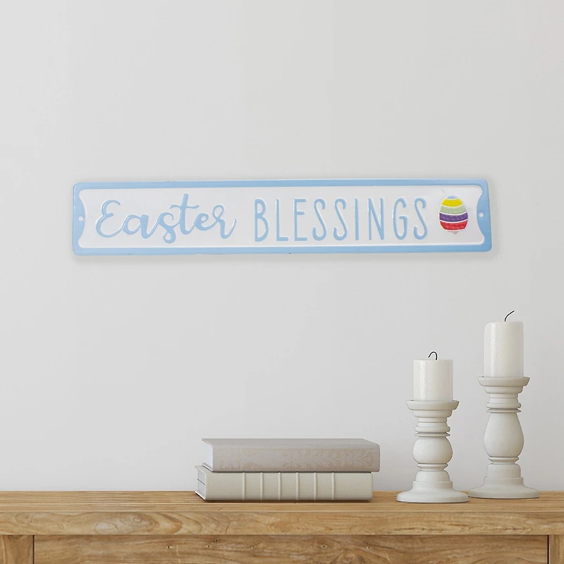 Northlight 20" Metal Blessings Wall Sign