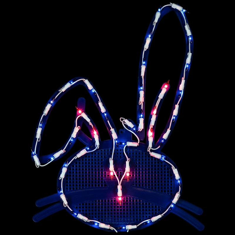 Northlight 17" Blue Lighted Bunny Head Window Easter Window Decor