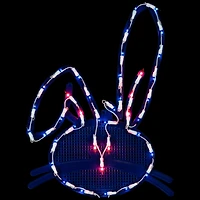 Northlight 17" Blue Lighted Bunny Head Window Easter Window Decor