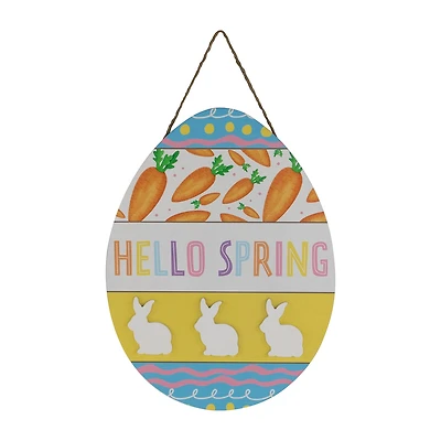 Northlight 16" Hello Spring Egg Wooden Wall Sign