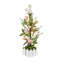 Northlight 18" Artificial With Easter Eggs Indoor Artificial Tree