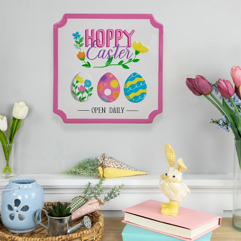 Northlight 10" Hoppy Open Daily Metal Wall Sign