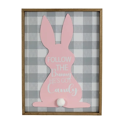 Northlight 16" Framed Follow The Bunny He'S Got Candy Wall Sign