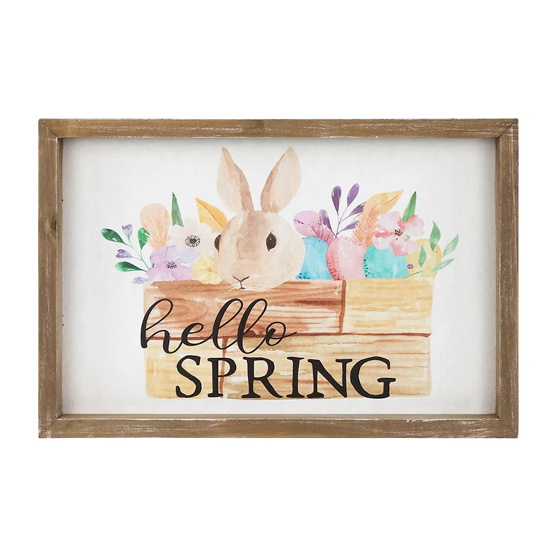 Northlight 12" Hello Spring Bunny Wall Sign