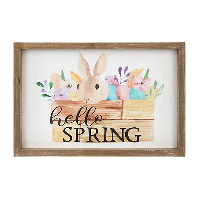 Northlight 12" Hello Spring Bunny Wall Sign