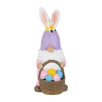 Northlight 12" Bunny Gnome With Egg Basket Easter Gnome