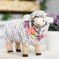 Northlight 8" Sheep Wearing Flower Necklace Easter Tabletop Decor