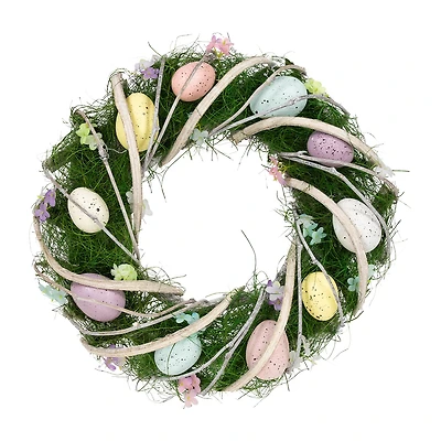 Northlight 15" Speckled Eggs And Spring Flowers Wreath