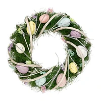 Northlight 15" Speckled Eggs And Spring Flowers Wreath
