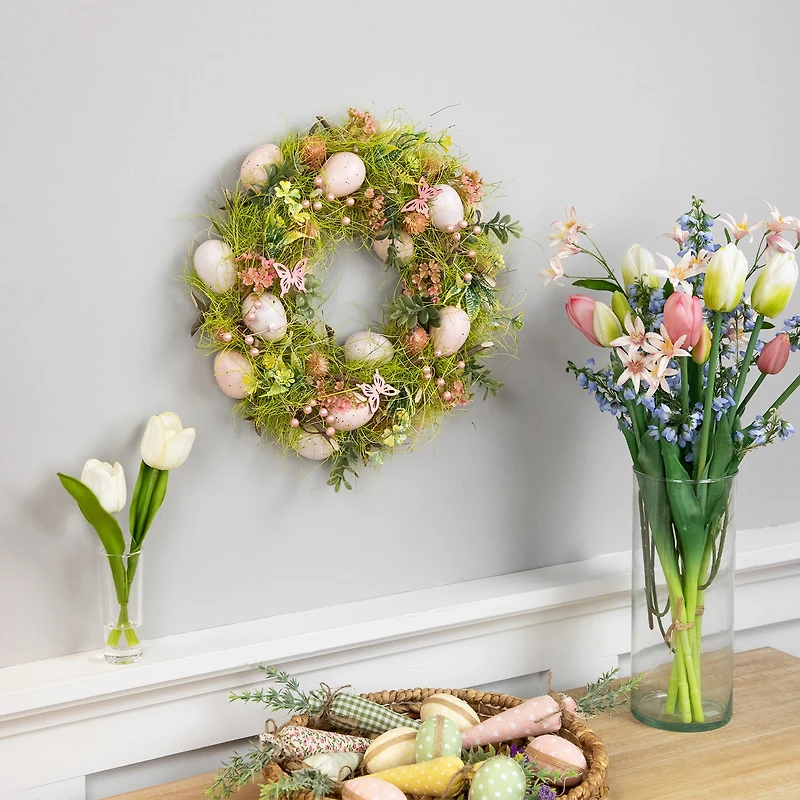 Northlight 13" Easter Eggs With Butterflies Artificial Wreath