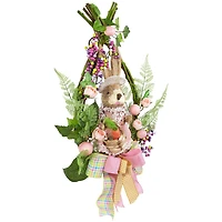 Northlight 22" Flower Bunny Moss Vines Unlit Wreath