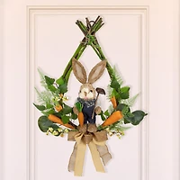 Northlight 22" Farmer Bunny Moss Vines Unlit Wreath