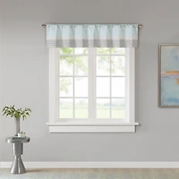 Madison Park Eastridge 50"W X 18"L Polyoni Pintuck-Striped Rod Pocket Tailored Valance