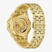 Bulova Octava Mens Automatic Gold Tone Stainless Steel Bracelet Watch 98a292