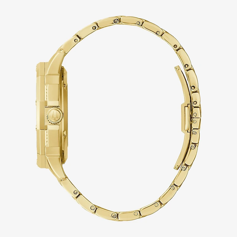 Bulova Octava Mens Automatic Gold Tone Stainless Steel Bracelet Watch 98a292