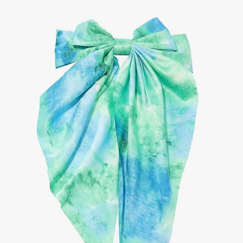 Arizona Green & Blue Tie Dye Hair Bow