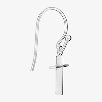 Silver Treasures Womens Sterling Silver Cross Drop Earrings