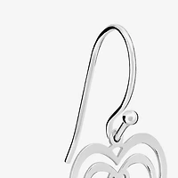 Silver Treasures Womens Sterling Silver Cross Heart Drop Earrings