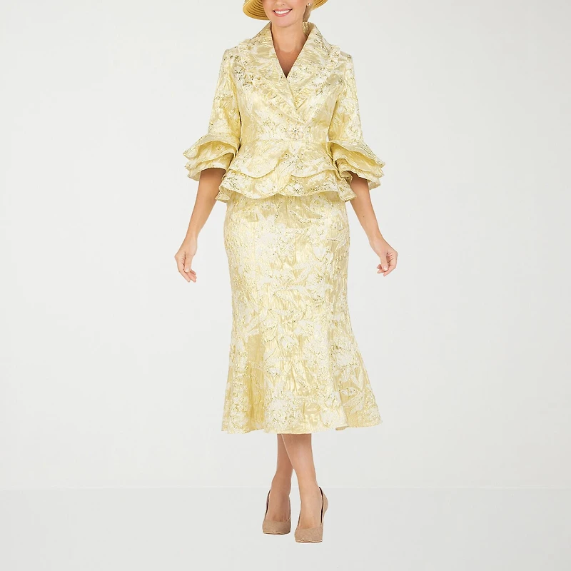 Giovanna Collection 2-pc. Brocade Skirt Suit