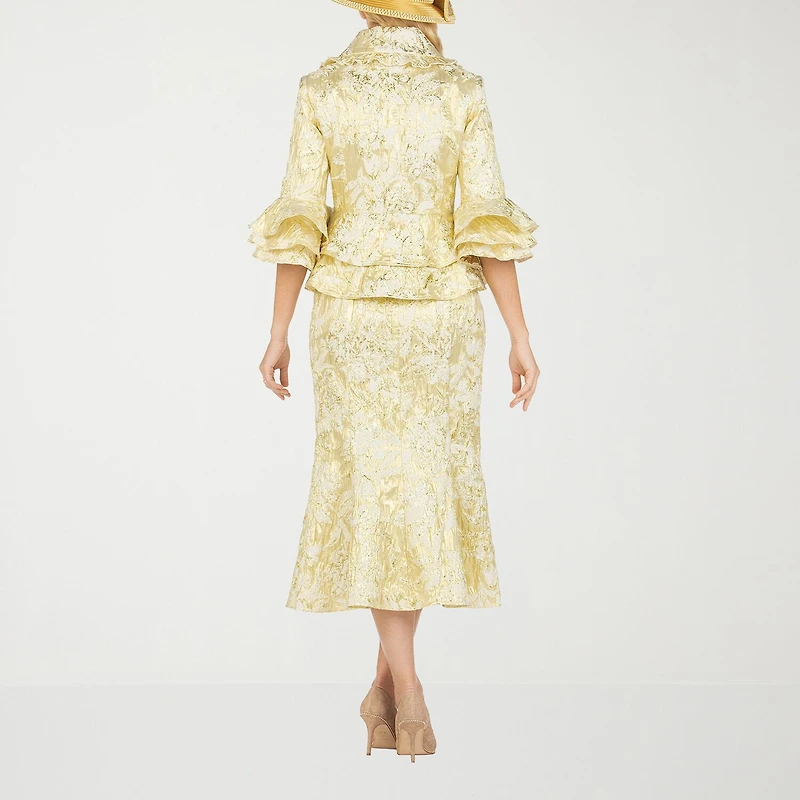 Giovanna Collection 2-pc. Brocade Skirt Suit-Plus