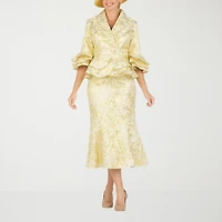 Giovanna Collection 2-pc. Brocade Skirt Suit-Plus