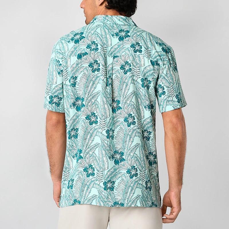 St. John's Bay Button-Down Mens Short Sleeve Breathable Camp Shirt