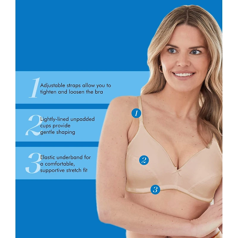 Bestform Cotton Wireless Bra with Lightly Lined Cups 2pk- 5006255