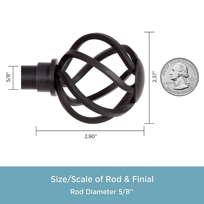Kenney Cage Ball 5/8 Adjustable Curtain Rod