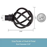 Kenney Cage Ball 5/8 Adjustable Curtain Rod
