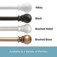 Kenney Davenport Petite Ball 1/2 Adjustable Curtain Rod