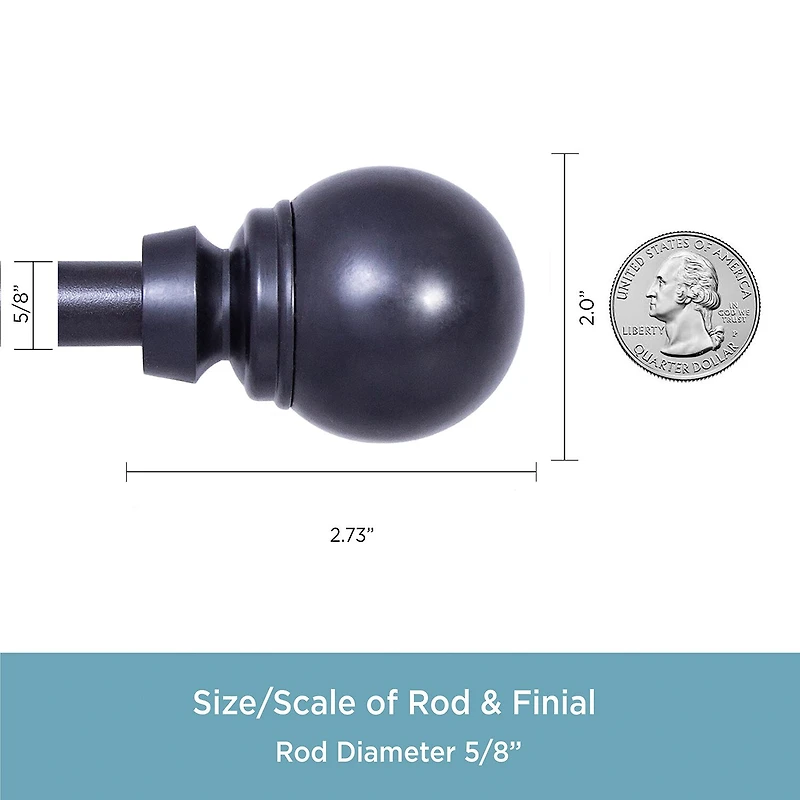 Kenney Mae Ball 5/8 Adjustable Curtain Rod