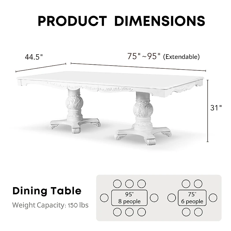 Furniture of America™ San Rose Rectangular Wood-Top Dining Table