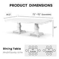 Furniture of America™ San Rose Rectangular Wood-Top Dining Table