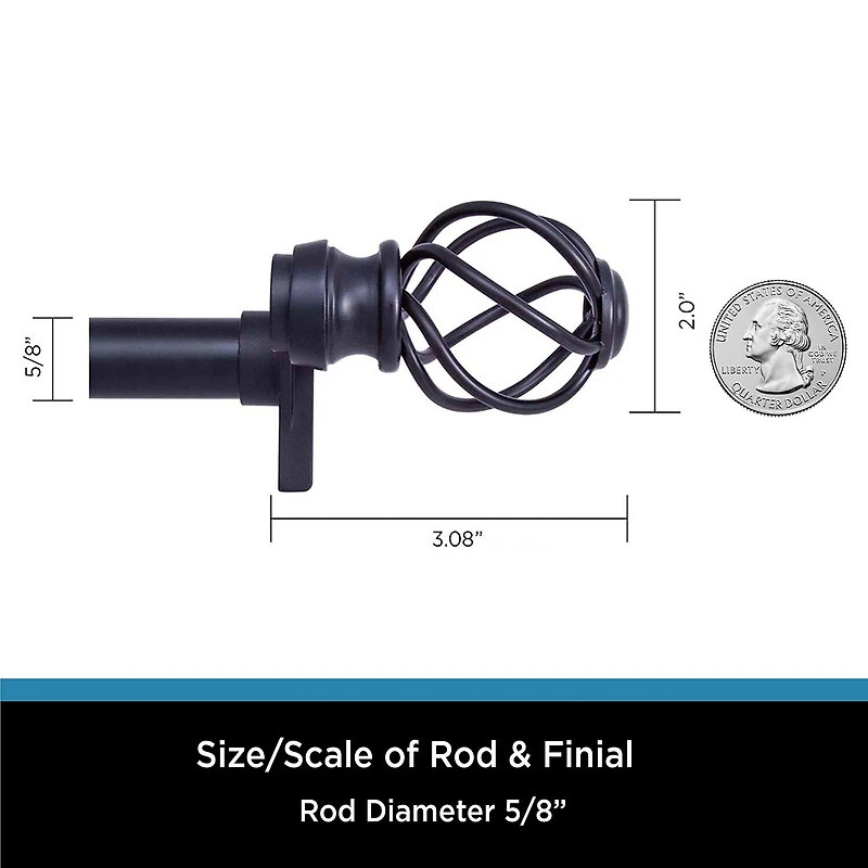 Kenney Tate 5/8 IN Adjustable Curtain Rod