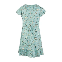 Speechless Big Kid Girls Short Sleeve Flutter A-Line Dress