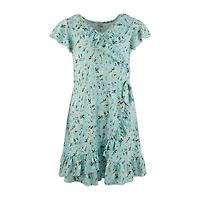 Speechless Big Kid Girls Short Sleeve Flutter A-Line Dress