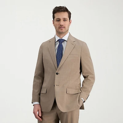 Haggar Smart Wash Mens Classic Fit Plaid Suit Jacket