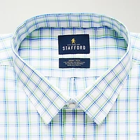 Stafford Smart Tech Big And Tall Mens Regular Fit Stretch Fabric Wrinkle Free Long Sleeve Dress Shirt